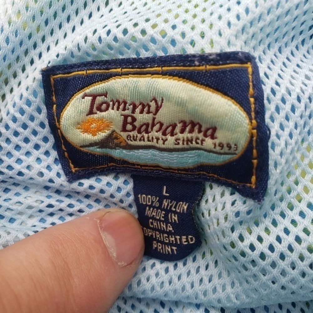 Tommy Bahama Relax Mens L Blue Yellow Hibiscus Tropical Mesh Swim Trunks Shorts - Picture 5 of 6